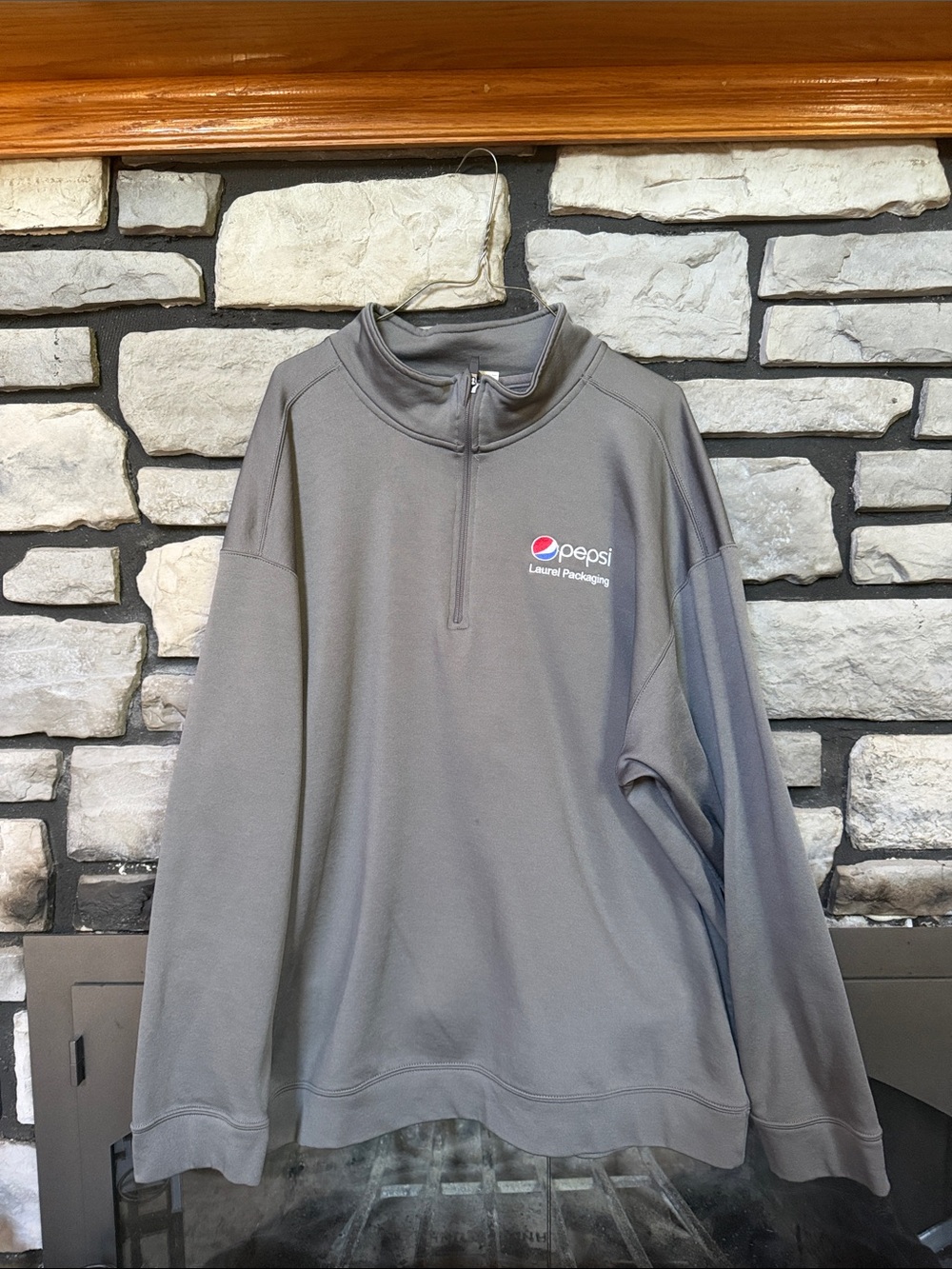 Pepsi Gray Quarter-Zip Logo Pullover